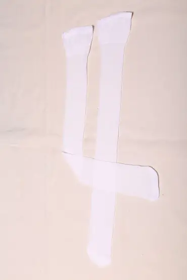 Dantelsiz Jartiyer Çorabı Beyaz - 1100.1364.