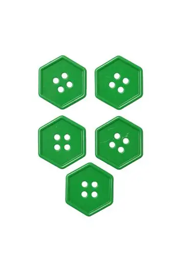 Geometrik Şekilli Düğme Model 11 5 adet | Yeşil