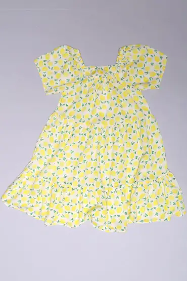 275 8-12 Yaş Çocuk Elbise Sarı