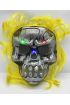 Sarı Saçlı Led Işıklı Kuru Kafa İskelet Korku Maskesi 22x25 cm ( )
