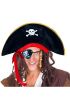 Yetişkin Boy Kadife Kaptan Jack Sparrow Korsan Şapkası ve Plastik Korsan Göz Maskesi ( )