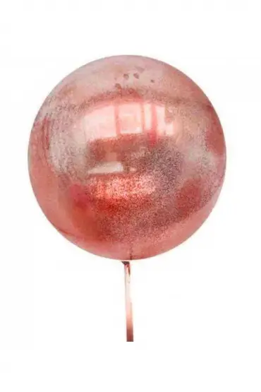 Kırmızı Simli Yuvarlak Şeffaf Balon 24 İnç ( )
