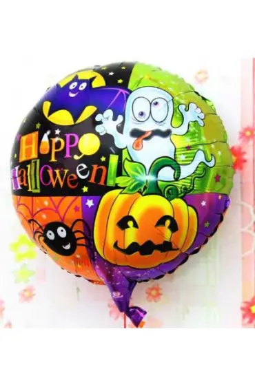 Halloween Örümcekli Kabaklı Folyo Balon 18 inç ( )