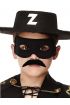Siyah Renk Zorro Şapkası Zorro Maskesi ve Zorro Bıyık Çocuk Boy ( )