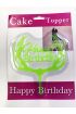 Happy Birthday Yazılı Yeşil Dallı Pasta Kek Çubuğu ( )