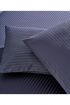 Basic Stripe Tek Kişilik Fitted Micro Saten Çarşaf ve 1 Yastık Kılıfı Antrasit