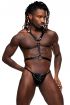  41 Melek Kanatlı Erkek Deri Harness, Erkek Fantezi Kostüm, Deri Kanatlı Harness - Ürün Rengi:Siyah