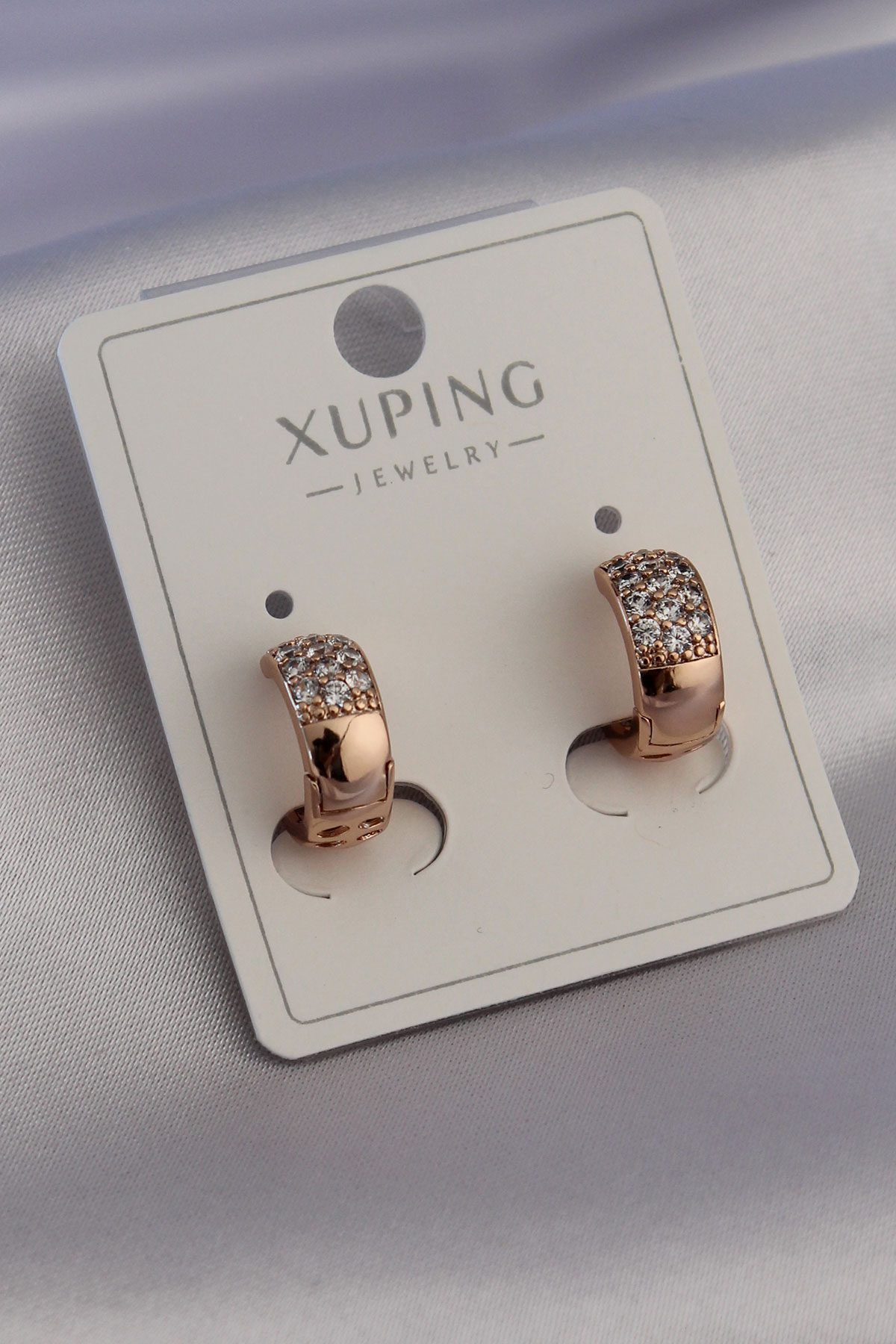 943 Gold Renk Zirkon Taşlı Xuping Kadın Küpe