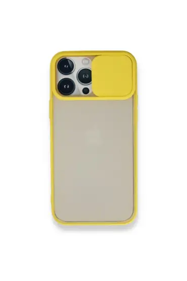  942 İphone 13 Pro Max Kılıf Palm Buzlu Kamera Sürgülü Silikon - Ürün Rengi : Siyah