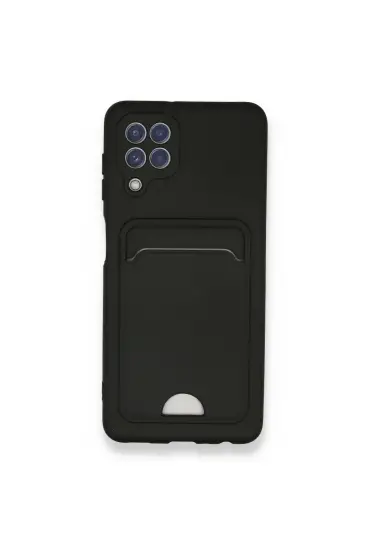  942 Samsung Galaxy M32 Kılıf Kelvin Kartvizitli Silikon - Ürün Rengi : Siyah
