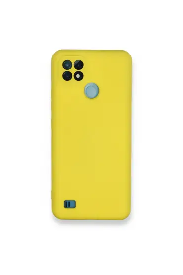  942 Realme C21 Kılıf Nano İçi Kadife  Silikon - Ürün Rengi : Sarı