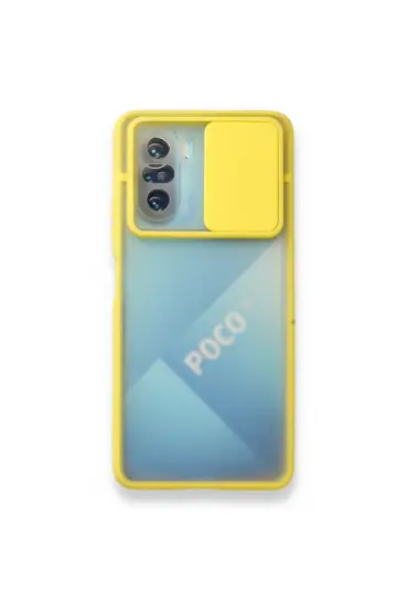  942 Xiaomi Mi 11i Kılıf Palm Buzlu Kamera Sürgülü Silikon - Ürün Rengi : Sarı