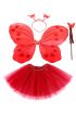 Kırmızı Kelebek Kostümü - Kırmızı Kelebek Kostüm Aksesuar Seti 4 Parça ( )