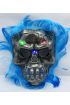 Mavi Saçlı Led Işıklı Kuru Kafa İskelet Korku Maskesi 22x25 cm ( )