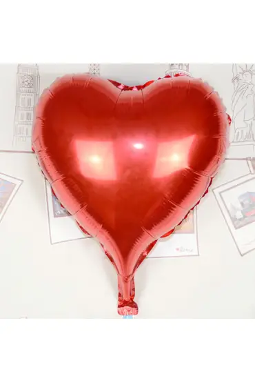 Kalp Uçan Balon Folyo Kırmızı 80 cm 32 inç ( )