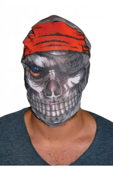 Kafaya Tam Geçmeli Bez Korsan Maskesi - Streç Korku Maskesi - 3D Baskılı Maske Model 4 ( )
