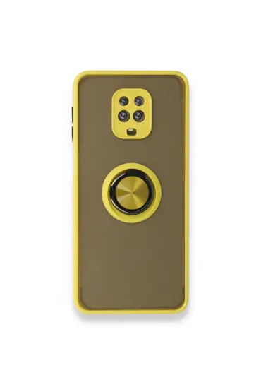  942 Xiaomi Redmi Note 9s Kılıf Montreal Yüzüklü Silikon Kapak - Ürün Rengi : Sarı