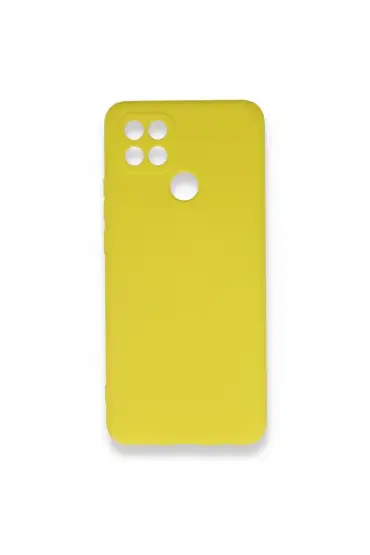  942 Oppo A15 Kılıf Nano İçi Kadife  Silikon - Ürün Rengi : Sarı