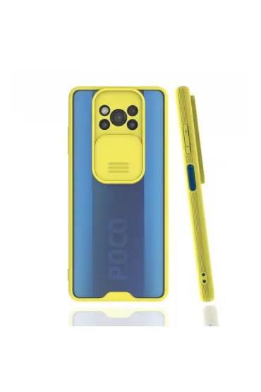  942 Xiaomi Pocophone X3 Pro Kılıf Platin Kamera Koruma Silikon - Ürün Rengi : Sarı