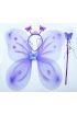 Lila Renk Kelebek Kanadı Tacı ve Sopası 50x37 cm ( )