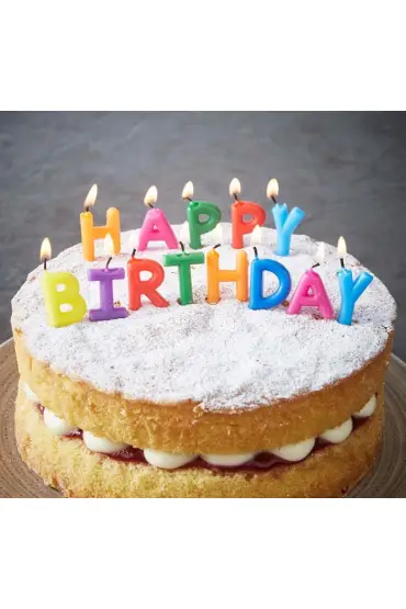 Happy Birthday Yazılabilen Rengarenk Doğum Günü Mumu ( )