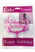 Happy Birthday Yazılı Pembe Dallı Pasta Kek Çubuğu ( )