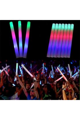 Led Işıklı Rengarenk Sünger Parti Çubuk Işıklı Kauçuk Sopa 46 cm ( )