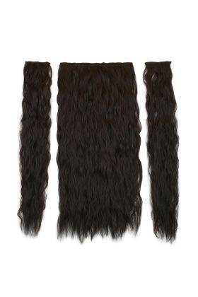  201 Fiber Sentetik Kabarık Dalgalı Yarım Ay + 2 Yan Çıt Çıt / Kahverengi