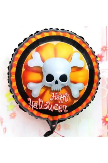 Halloween İskelet Kuru Kafa Folyo Balon 18 inç ( )