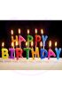 Rengarenk Happy Birthday Yazılabilen Doğum Günü Mumu ( )