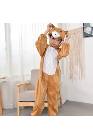 Çocuk Ayı Kostümü - Maymun Kostümü 2-3 Yaş 80 cm ( )