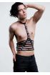  41 Erkek Fantazi Giyim Parelel Detaylı Üçgen Harness - Ürün Rengi:Siyah