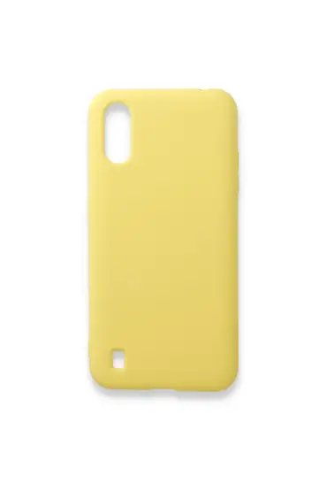  942 Samsung Galaxy A01 Kılıf Nano İçi Kadife  Silikon - Ürün Rengi : Sarı