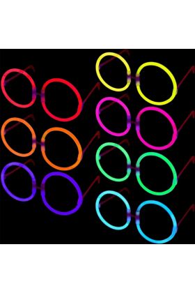 Glow Stick Parti Gözlüğü Glow Partisi Yuvarlak Şekilli Fosforlu Gözlük 6 Adet ( )