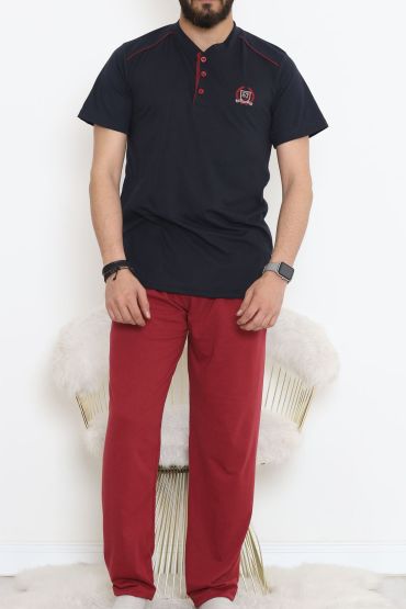  275 Düğmeli Erkek Pijama Takımı Lacibordo