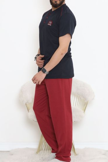  275 Düğmeli Erkek Pijama Takımı Lacibordo