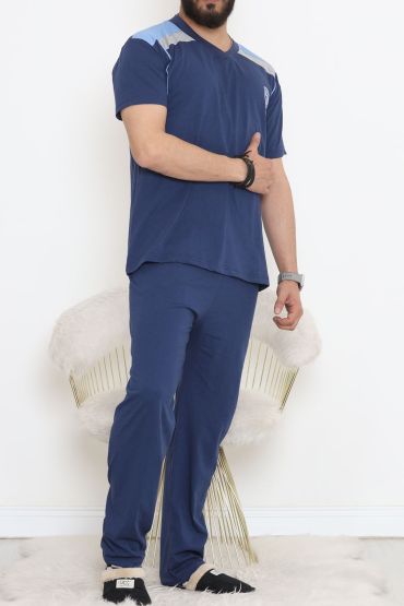  275 Erkek Pijama Takımı İndigo
