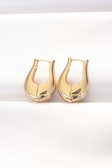 Pirinç Gold Renk Bombeli Küpe - TJ-BKP8878