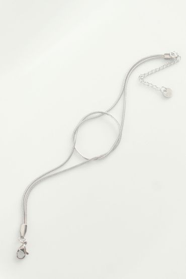 316L Çelik Gümüş Renk Düğüm Model Bileklik - TJ-BB6043