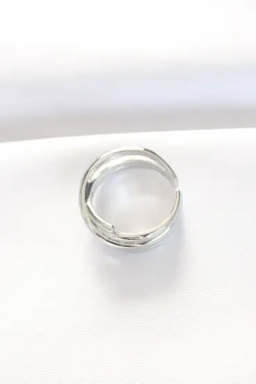 Kalın Silver Renk Ayarlanabilir Yüzük - TJ-BYK3102