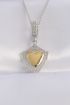 316L Çelik Zincir Gümüş Renk Zirkon Taşlı Tasarım Altın Renk Kalp Kolye - TJ-BKO8661