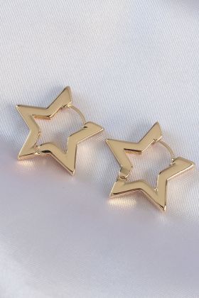 Pirinç Gold Renk Yıldız Küpe - TJ-BKP8982