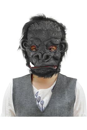 Lateks Goril Maskesi Maymun Maskesi Et Maskesi Orangutan Siyah Saçlı 4 No ( )