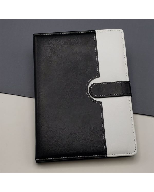 Çizgili Termo Deri Defter Siyah