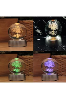 Hayat Ağaçı Tasarımlı Cam Küre