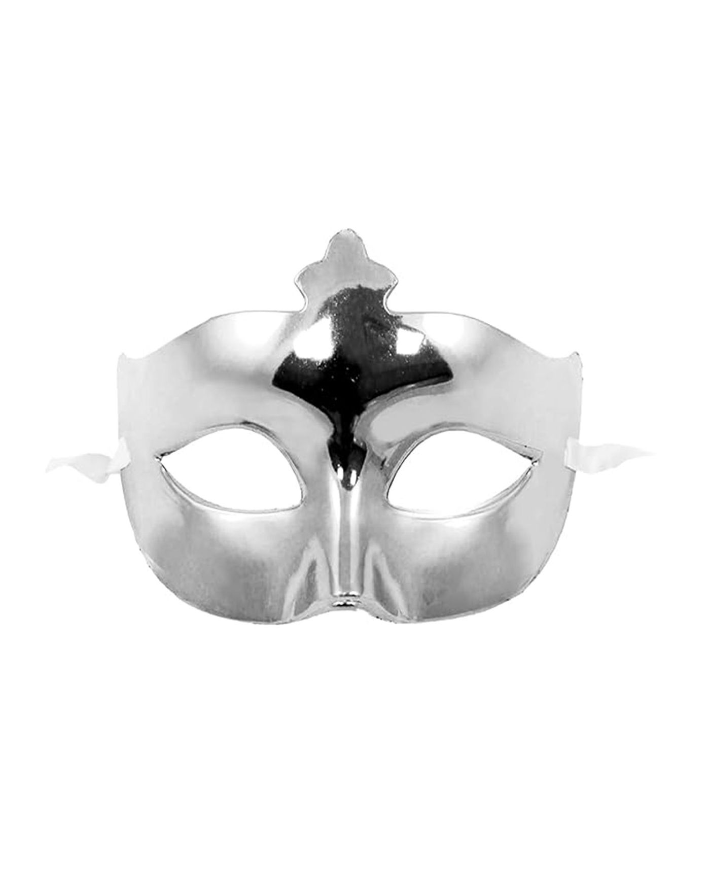 Gümüş Renk Kostüm Partisi Ekstra Parlak Balo Maskesi 15x10 cm