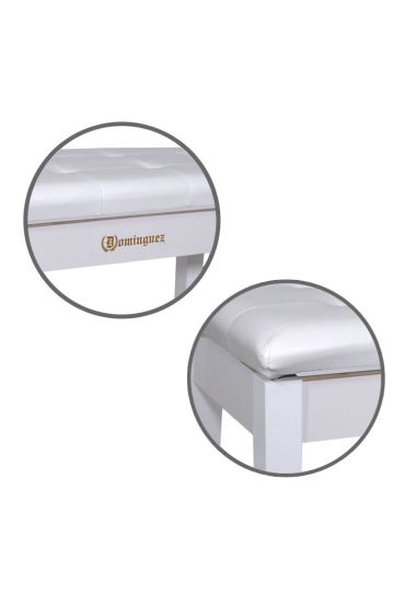 Piyano Aksesuar Koltuk Tabure Çift Kişilik Dominguez Sandık Bölmeli Beyaz DPB115-WH - Piano - Cosmedrome