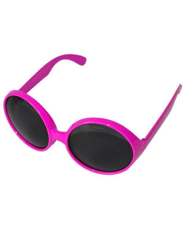 Yuvarlak Yeşilçam 80 li 90 lı Yıllar Parti Gözlüğü Retro Pembe Renk