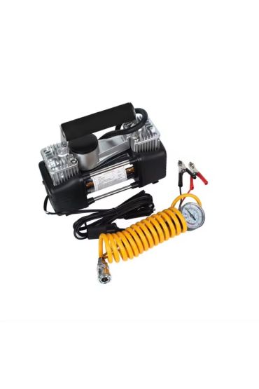 KA-749 Araç Oto Lastik Şişirme Kompresörü Hava Pompası Metal Çift Silindirli Profosyonel Çantalı