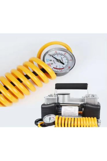 KA-749 Araç Oto Lastik Şişirme Kompresörü Hava Pompası Metal Çift Silindirli Profosyonel Çantalı